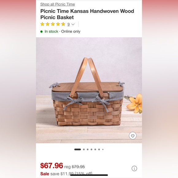 Picnic time basket NWT - Picture 1 of 1